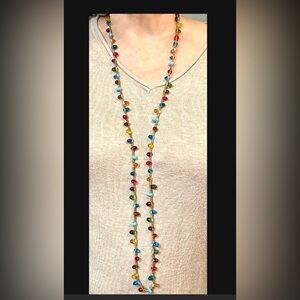 Vintage artisanal Italian Handblown multicolored tear drop glass. Made1950-1970